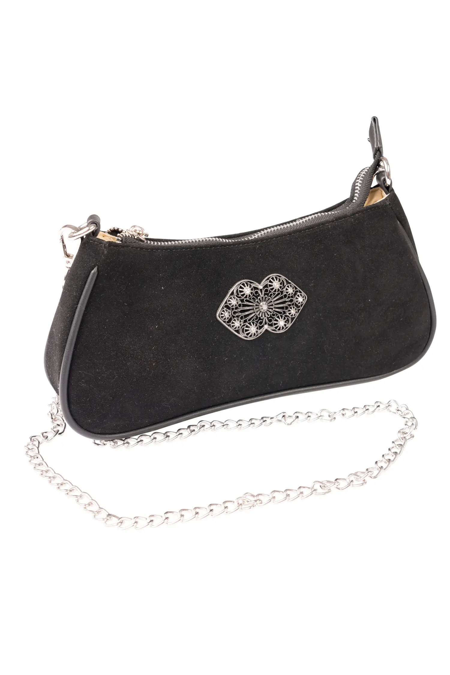 Trachtentasche schwarz mit Strass und Wechselriemen