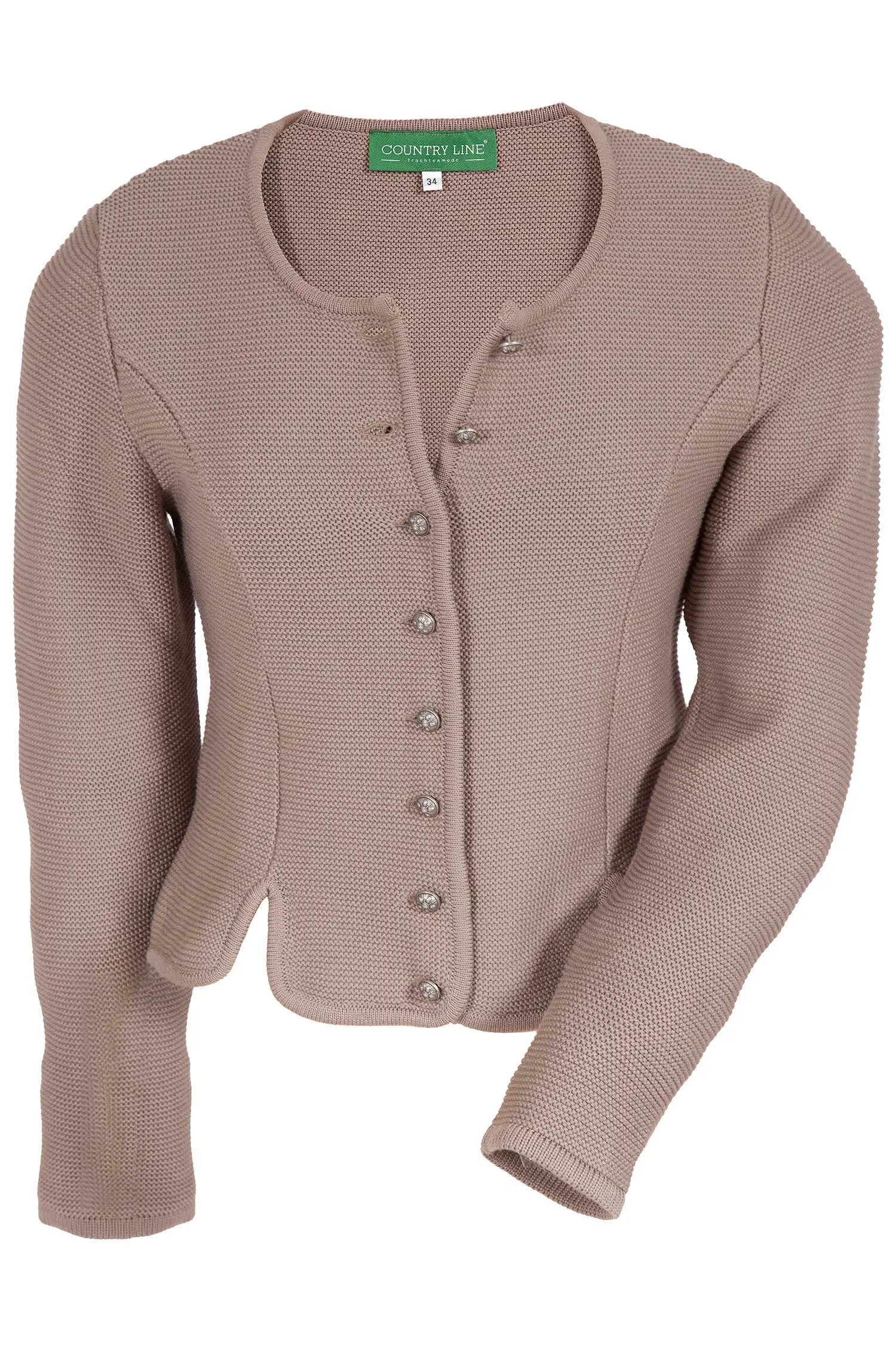 Trachtenstrickjacke von Country Line in Braun Strickjacke Trachtenjacke Damen taupe schlamm
