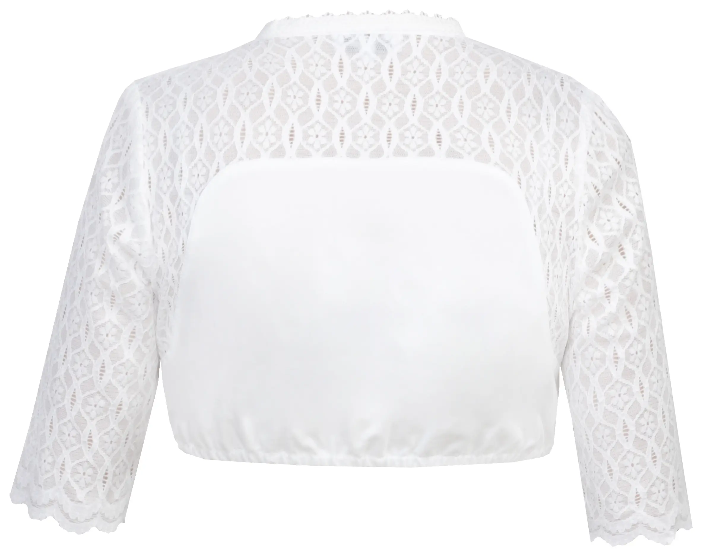Stretch-Dirndlbluse Irmgard-Linda in weiß - Rückansicht