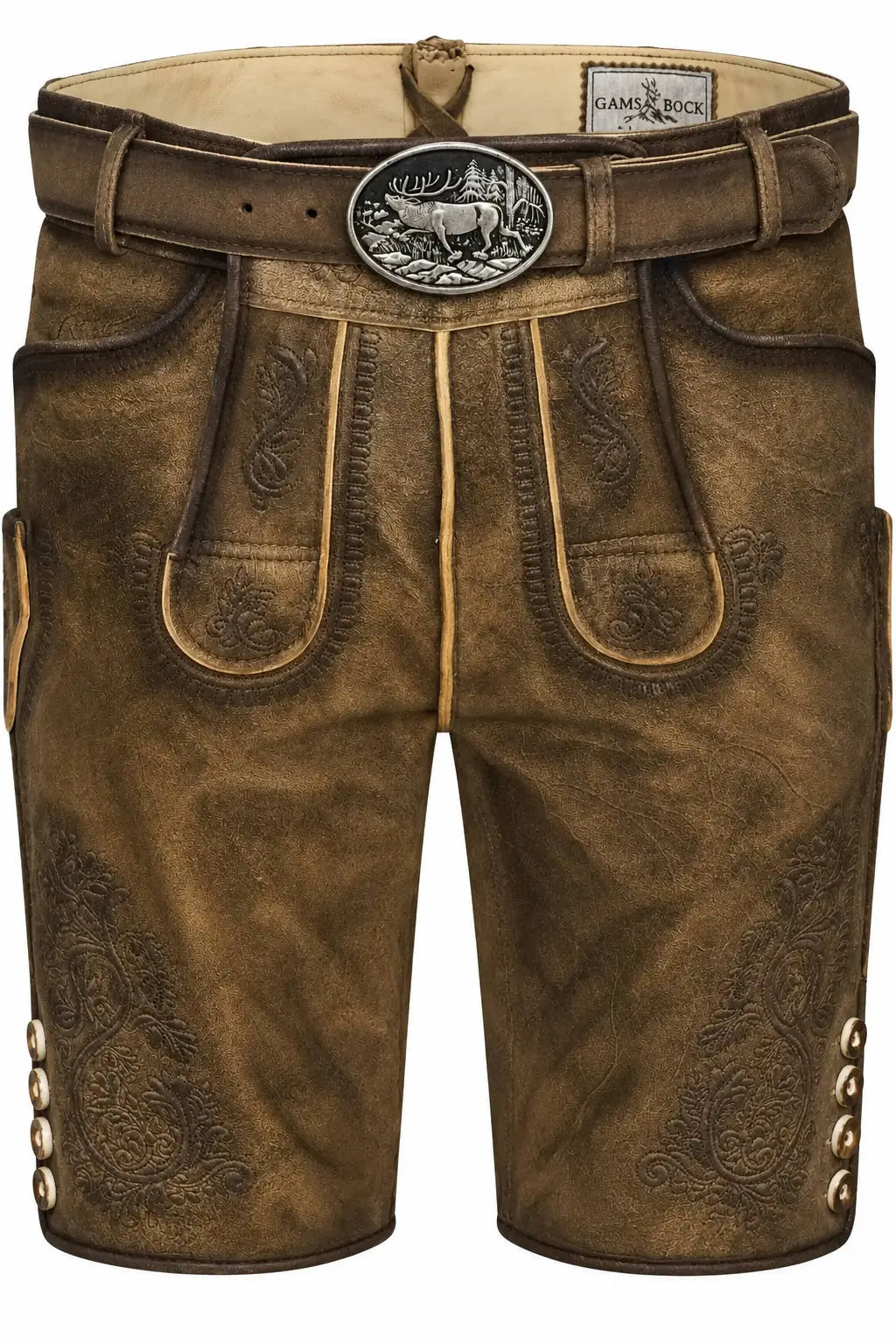Lederhose Bertl von Gamsbock in Hellbraun
