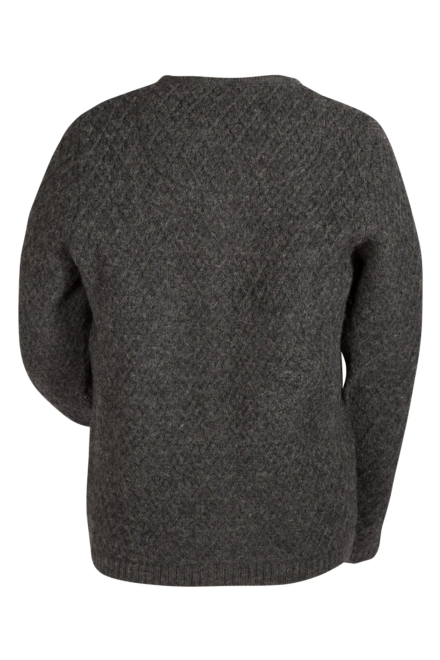 Strickjacke von Gipfelstürmer in anthrazit - Rückansicht