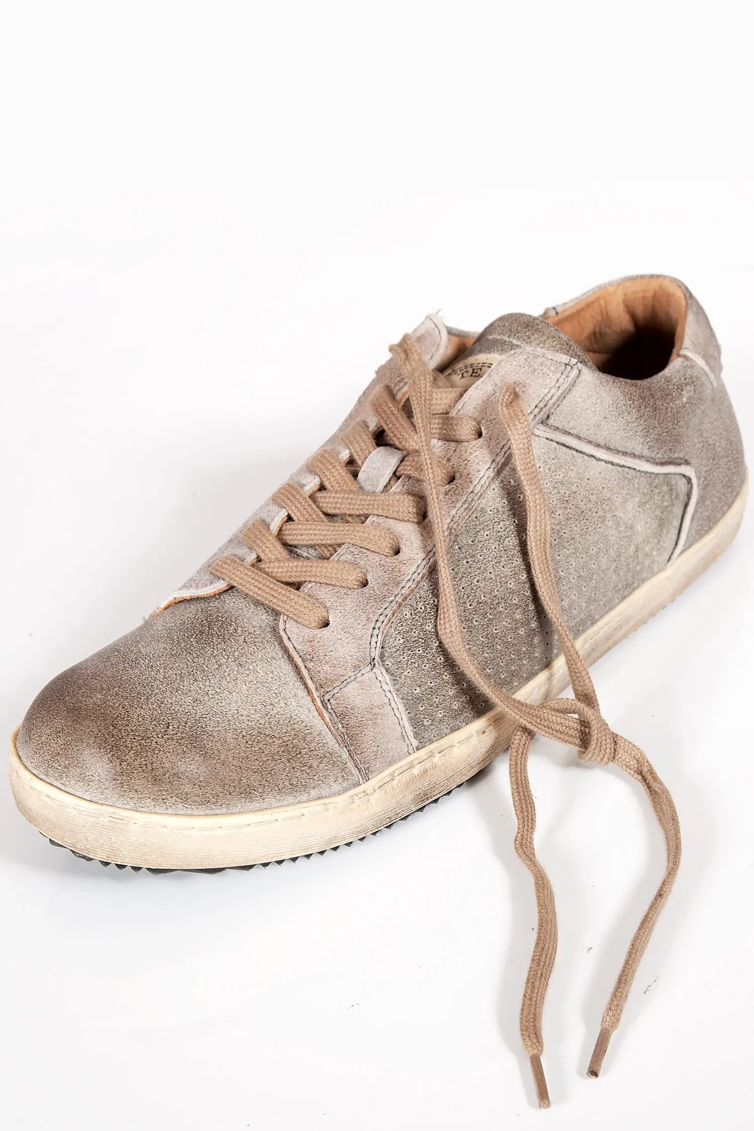 Herren Trachten Sneaker in rauch grau aus Leder 