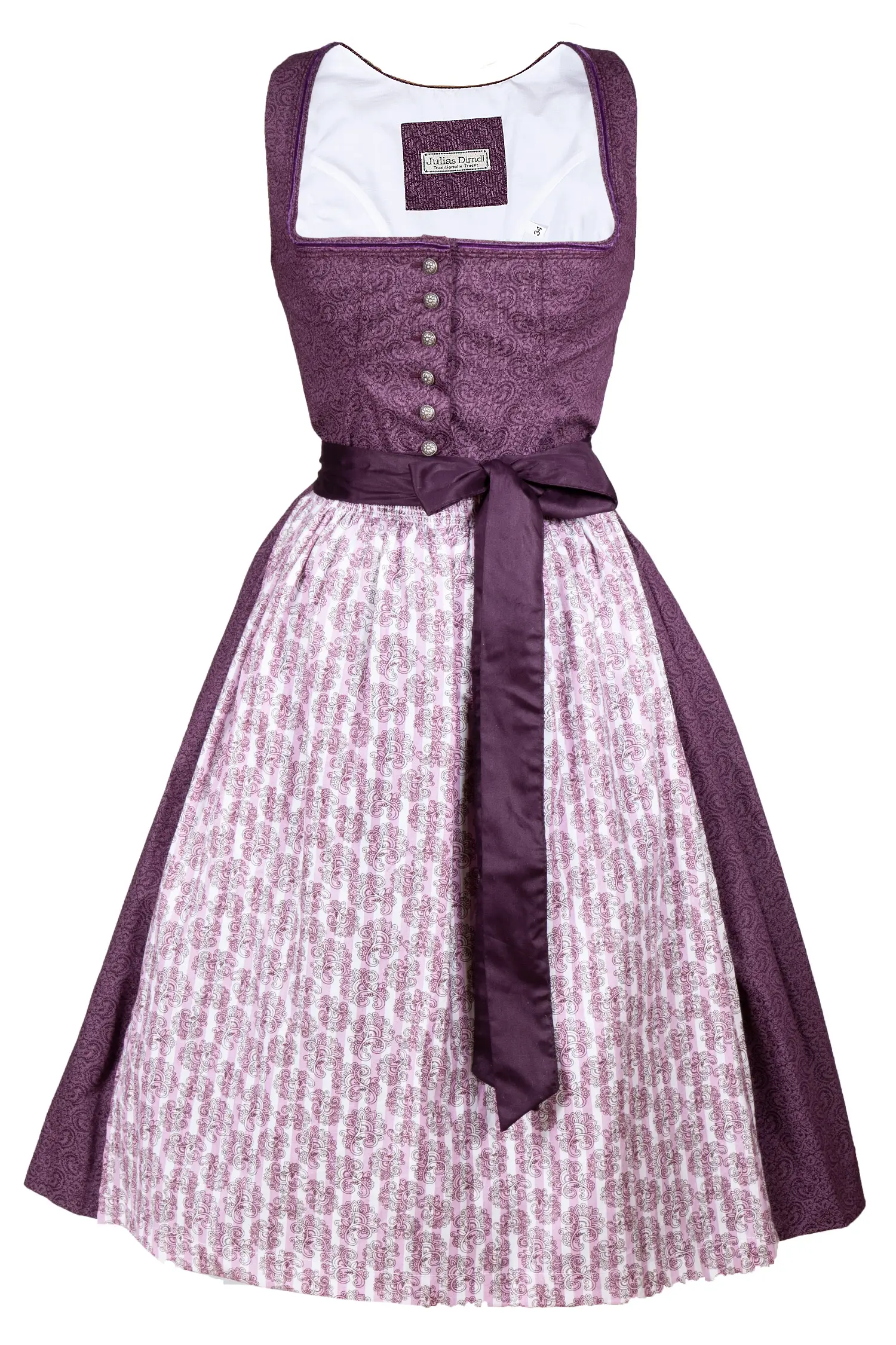 Dirndl in lila mit Ornamentenmuster
