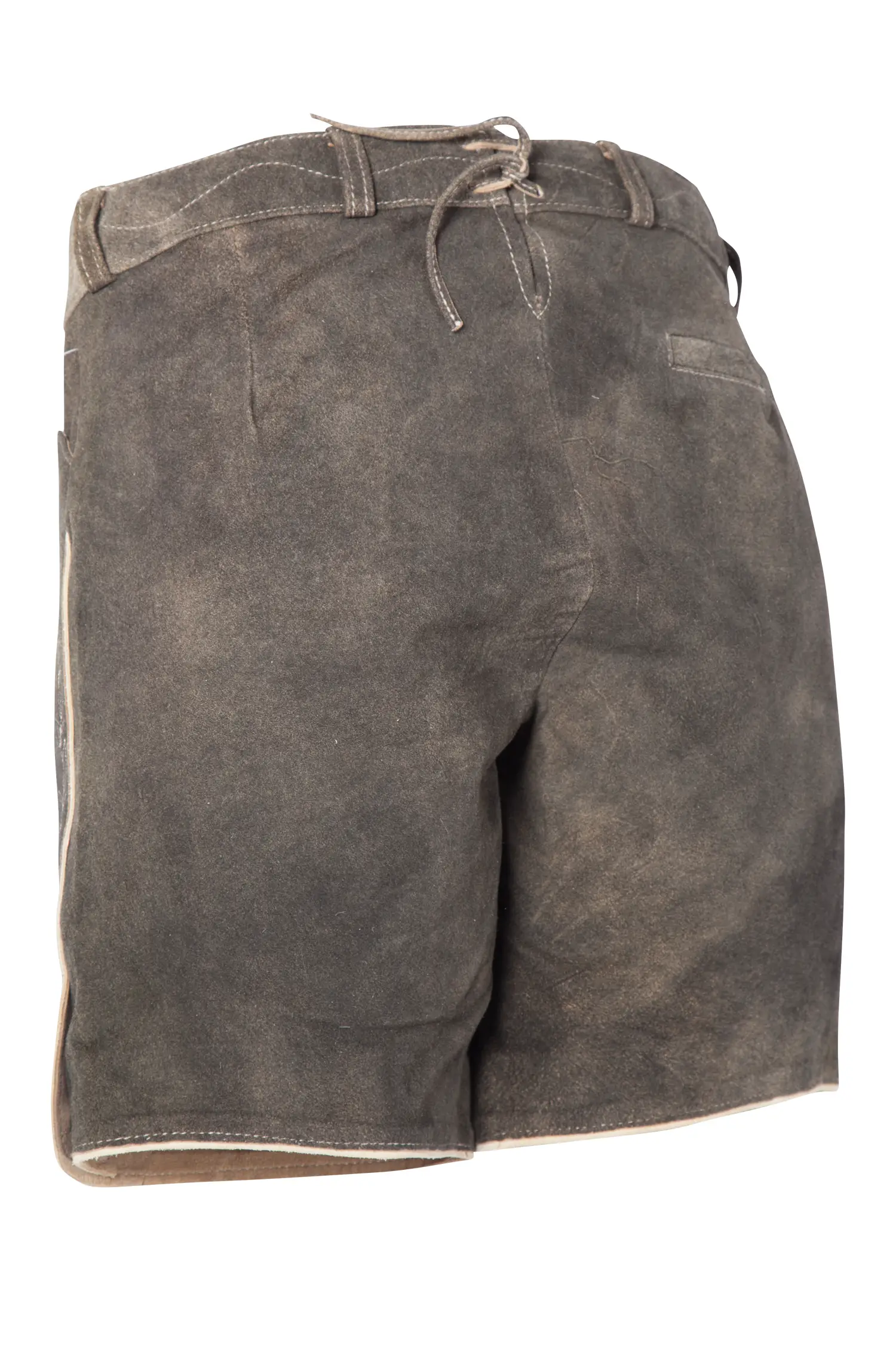 Kurze Lederhose Bonita in dunkelbraun für Damen - Rückansicht