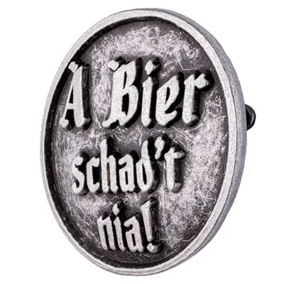 Anstecker a Bier schadt nia von Gaudiknopf