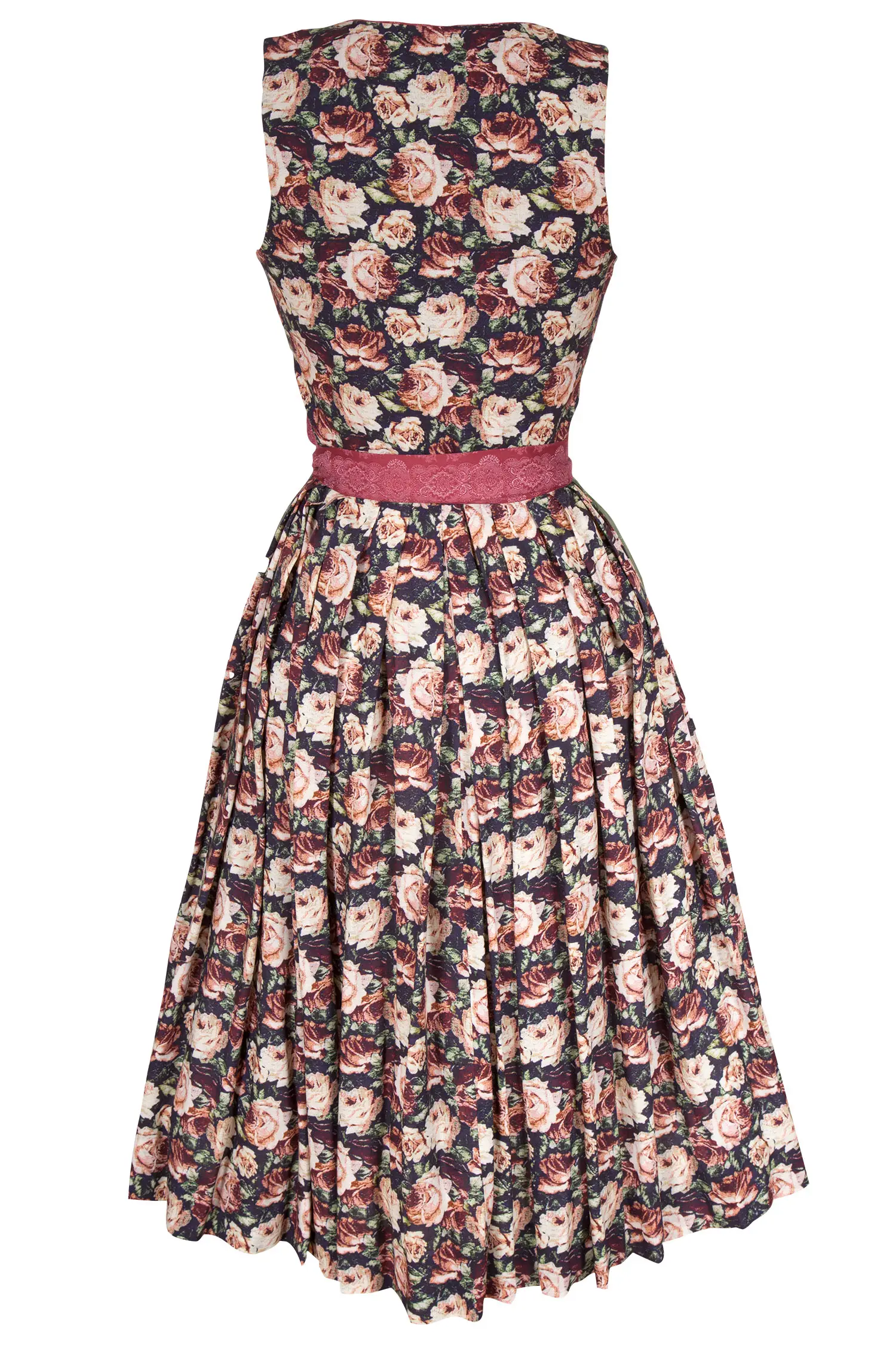 Sportalm Dirndl in schwarz mit nostalgischen Rosen hinten