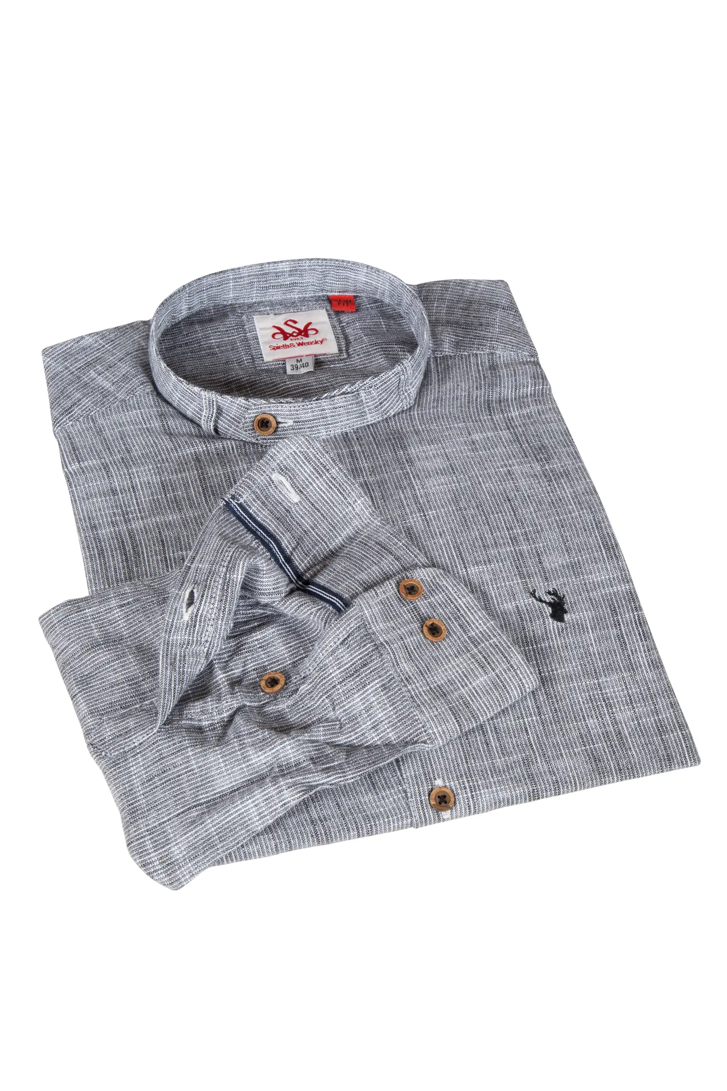 Trachtenhemd Arnold in schwarz mit Stehkragen Trachtenhemd Arnold in schwarz mit Stehkragen