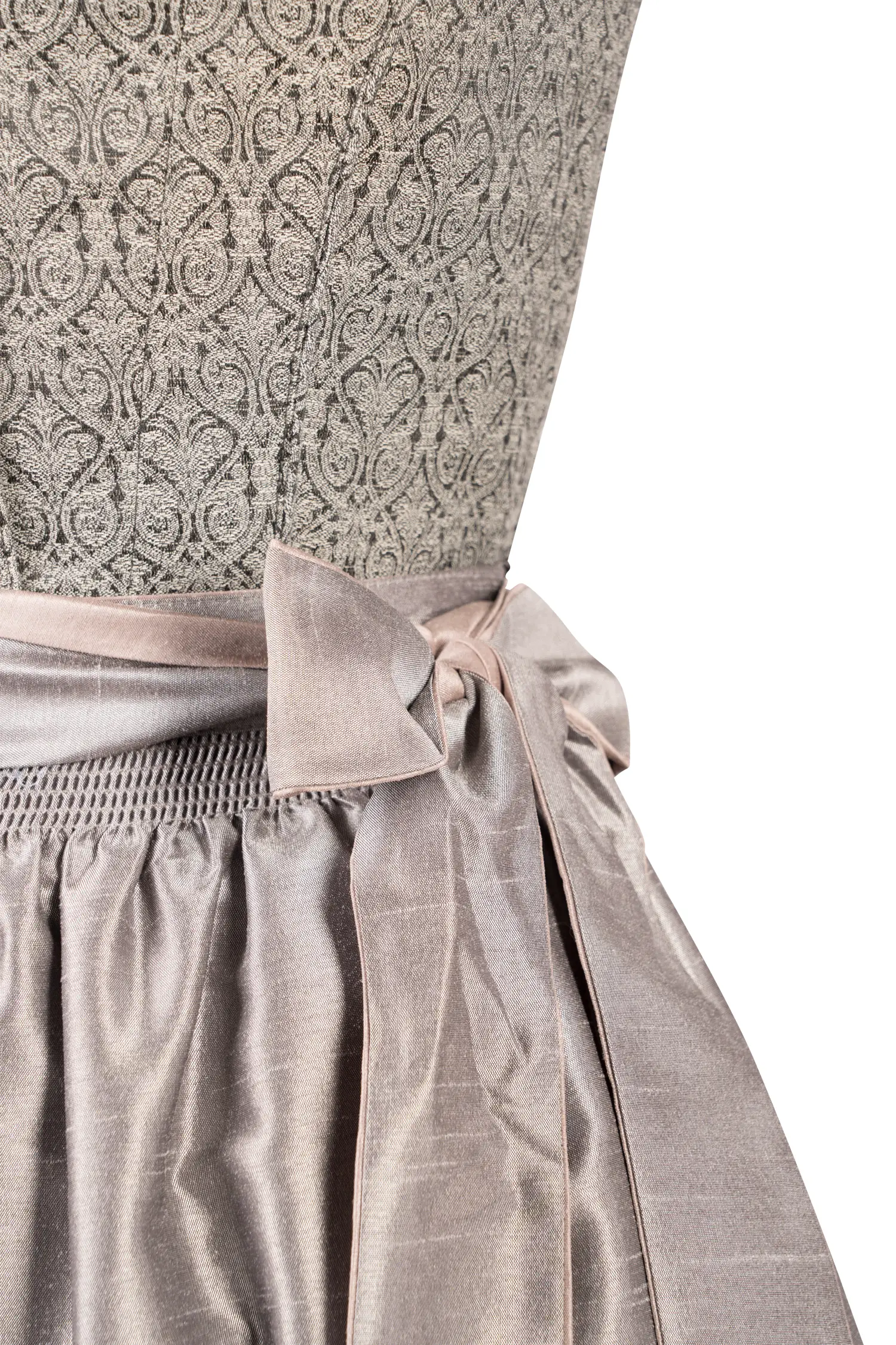 Dirndl Debora in Grau Detail Mieder