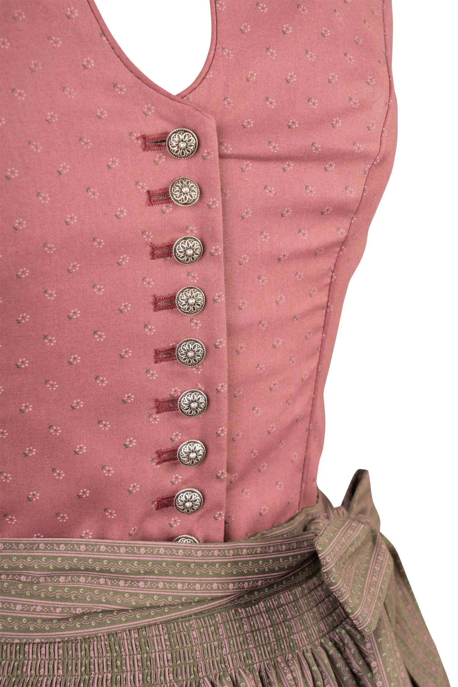 3091-1445-ro8-23-08-2202505 Traditionelles Dirndl Manuela in altrosa - Detail Mieder