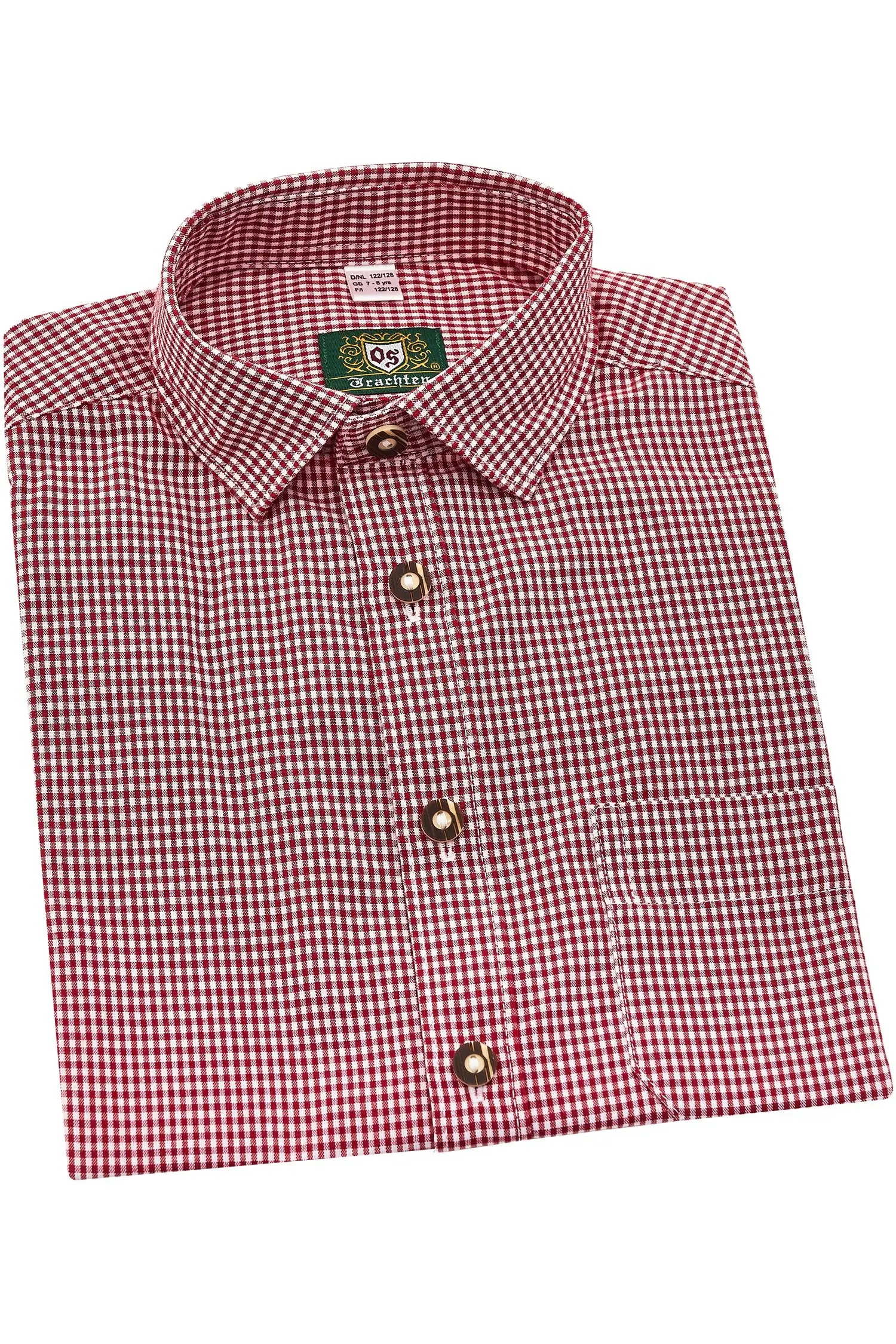 Kinder Trachtenhemd von OS Trachten in Rot OS Trachten Kinderhemd in Rot/Weiß kariert