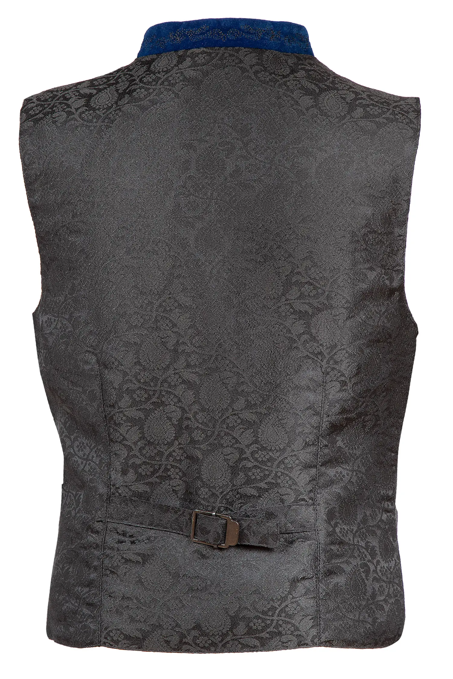 Kinder Trachtenweste in grau und blau - Rückansicht