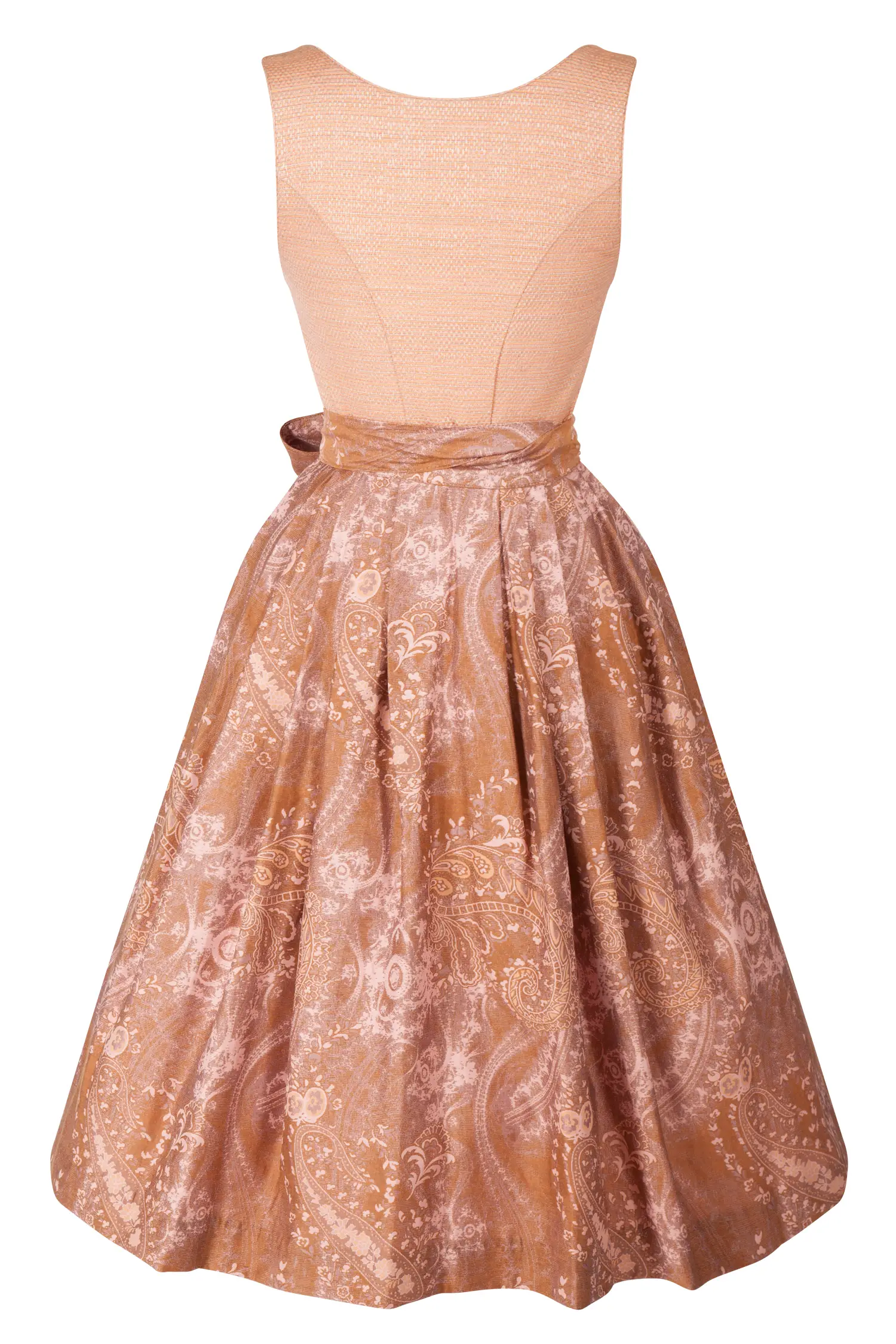 3098-0357-RO423-05-b6560 Dirndl Isabella von Sissi ey! in Webstoff-Optik und auffälligem Rock - Rückansicht