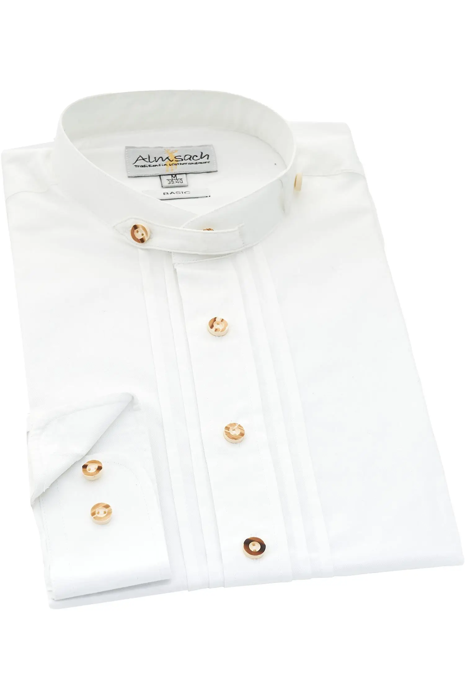 Hemd mit Biesen von Almsach in Weiß Almsach Hemd in Weiß mit dezenten Biesen