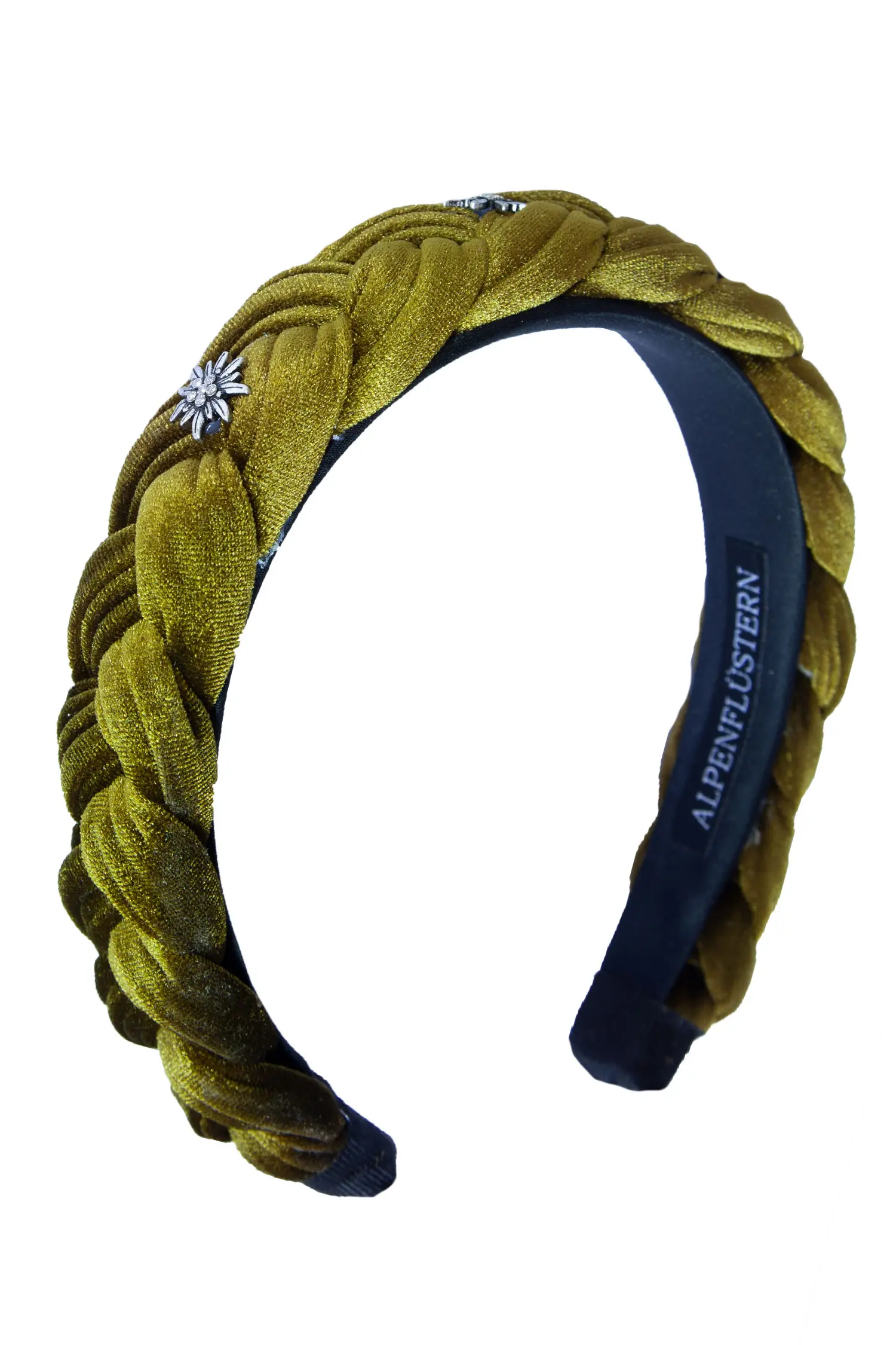 Haarreif in moosgrün mit Edelweiß