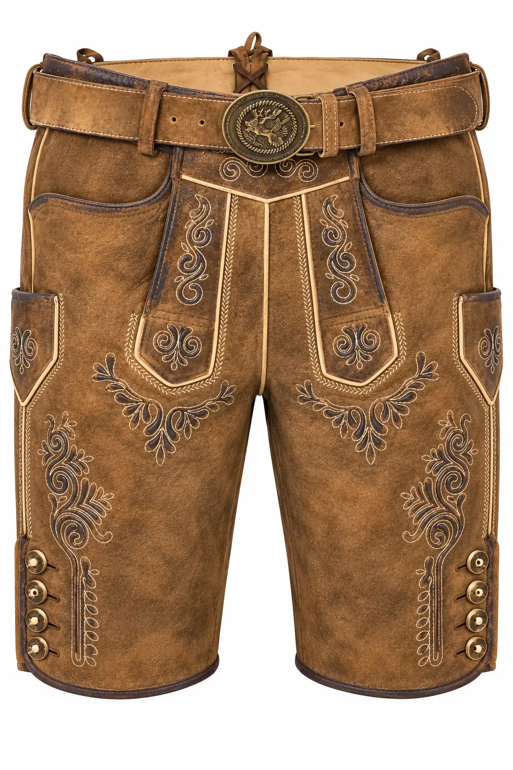 Lederhose Rolli von Maddox in Hellbraun