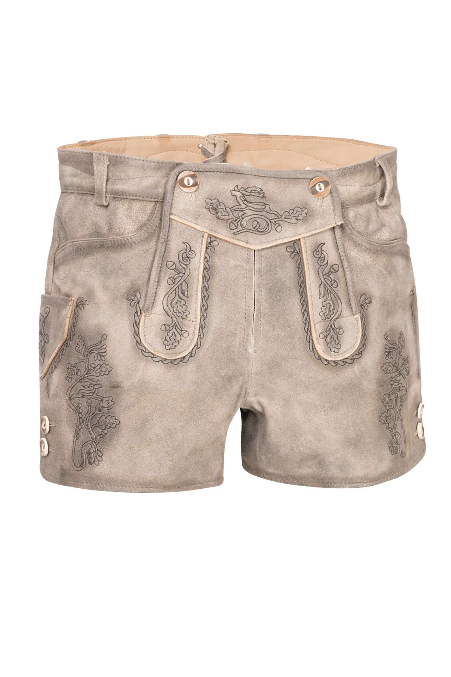 Lederhose Bogensee in Steingrau