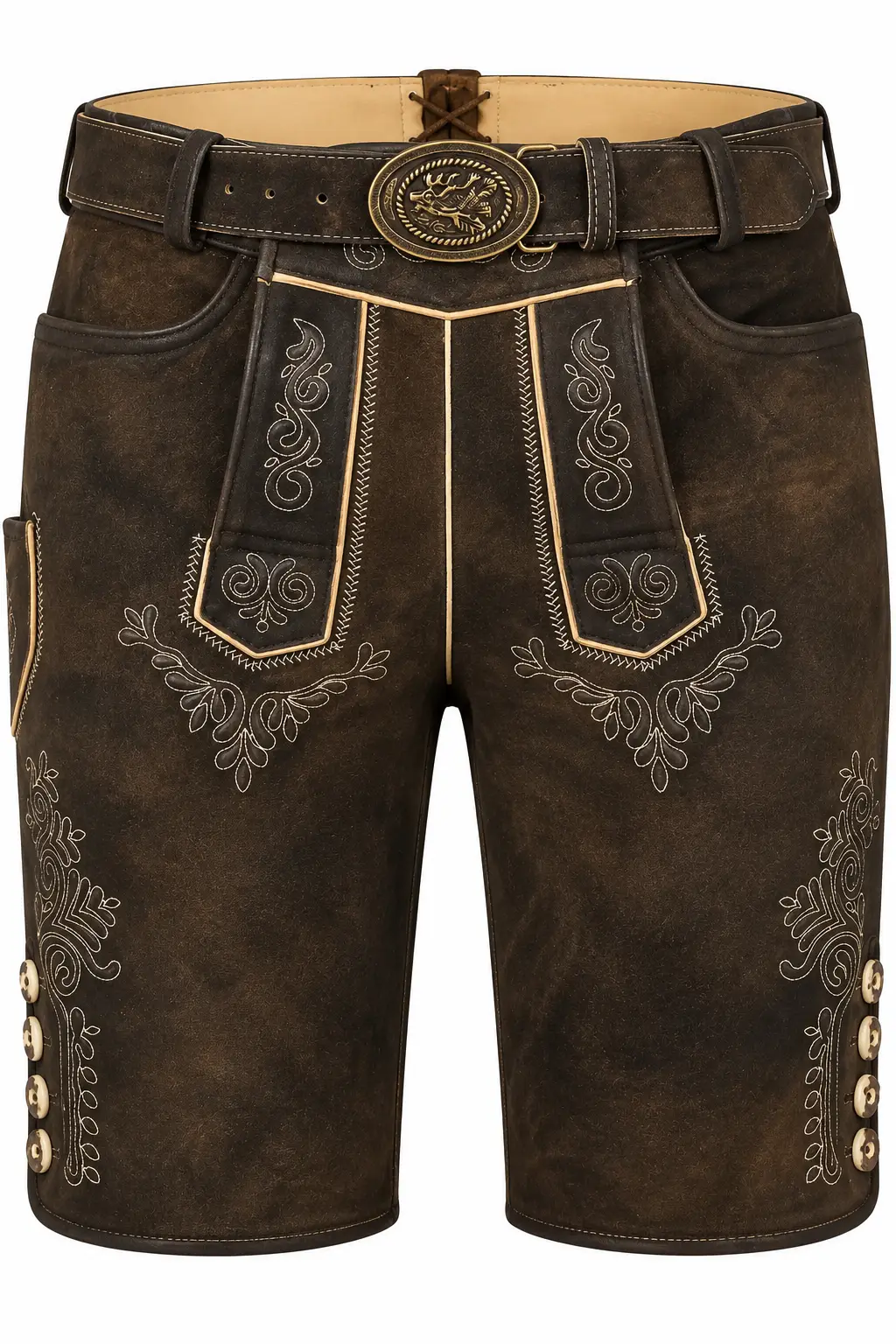 Lederhose Rolli von Madox in Dunkelbraun