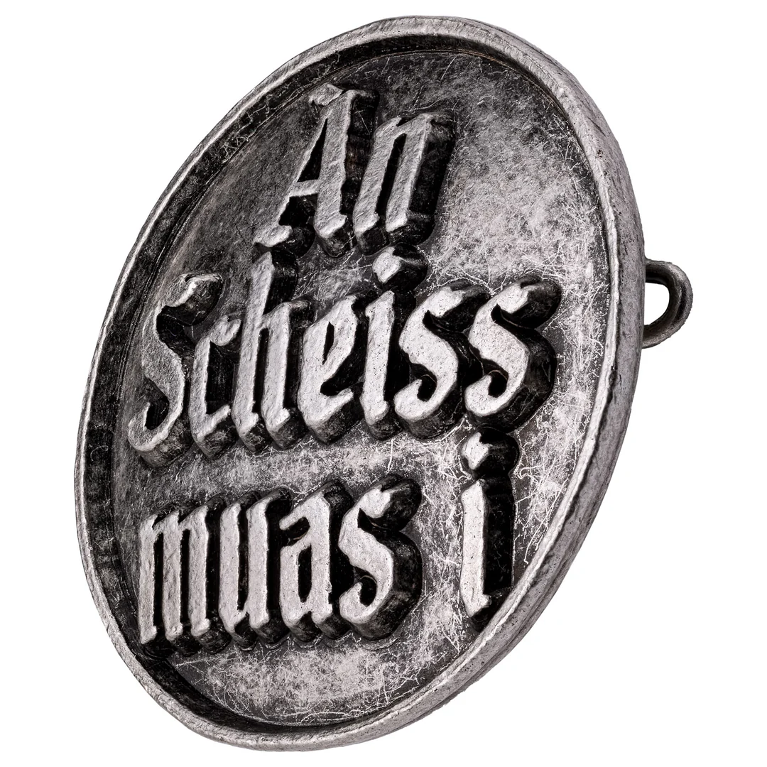Anstecker An Scheiss muas i von Gaudiknopf