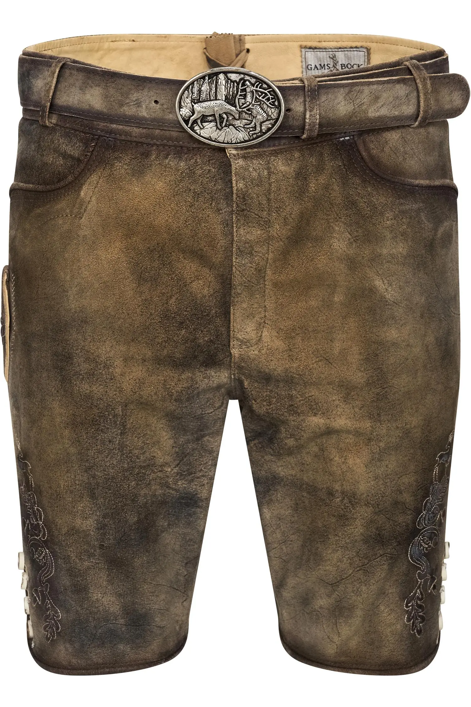 Lederhose Kiefer von Gamsbock in Grau Lederhose Kiefer von Gamsbock in Grau