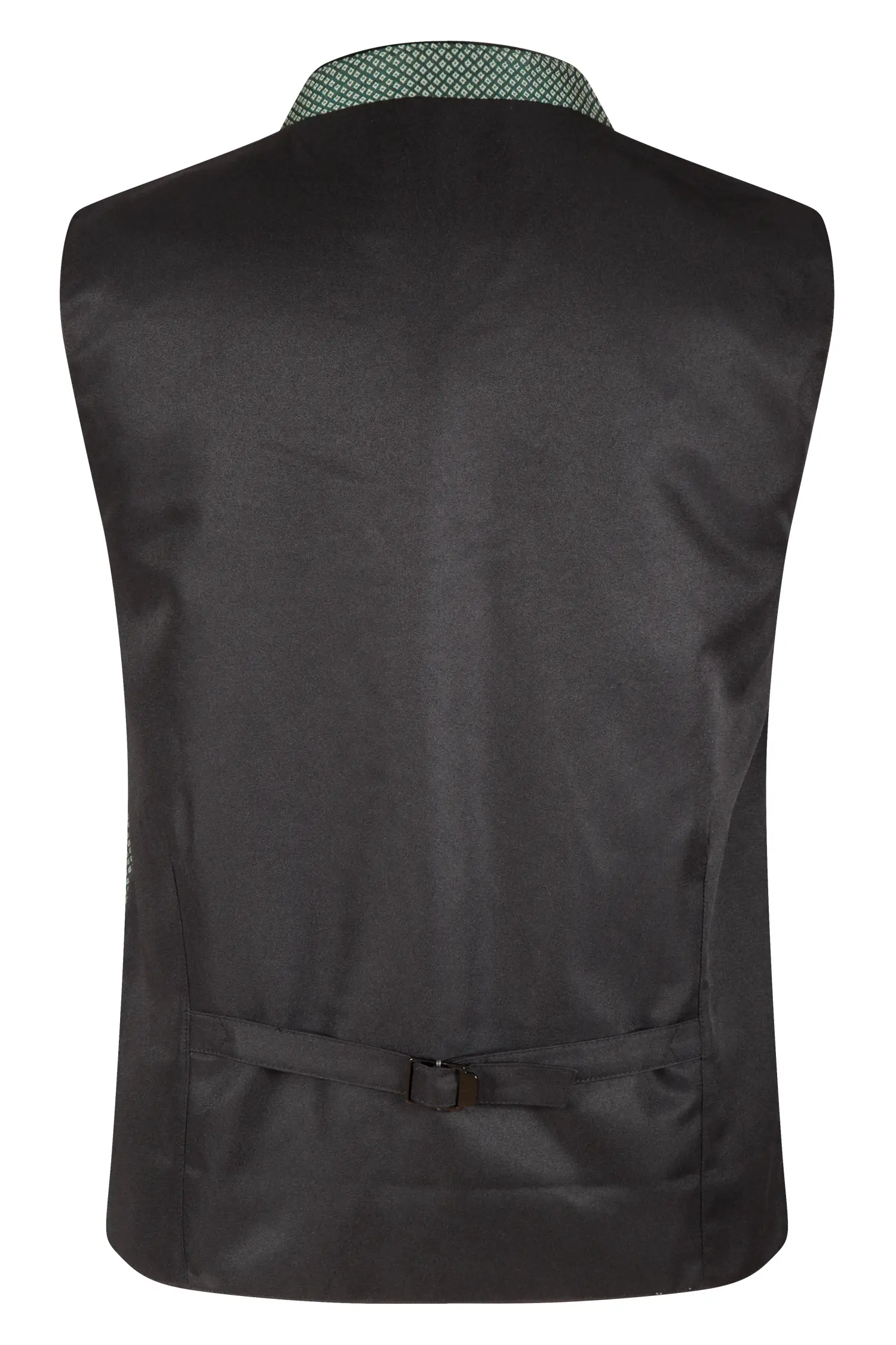 1345-0153-GN523-05-b6498 Trachtenweste in dunkelgrün mit Samtkragen - Rückansicht