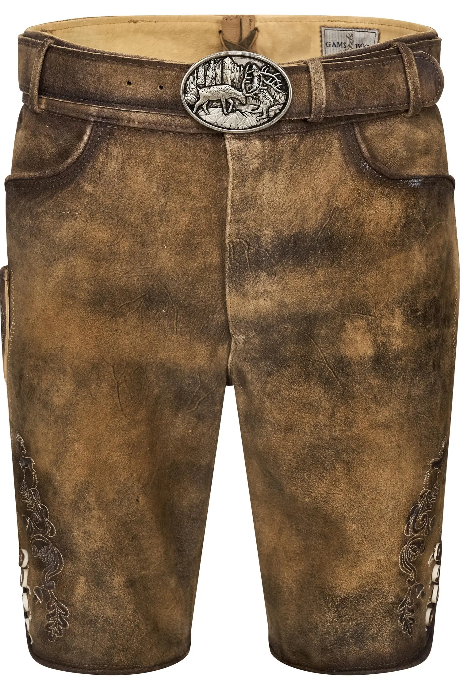 Lederhose Kiefer von Gamsbock in Hellbraun Lederhose Kiefer von Gamsbock in Hellbraun