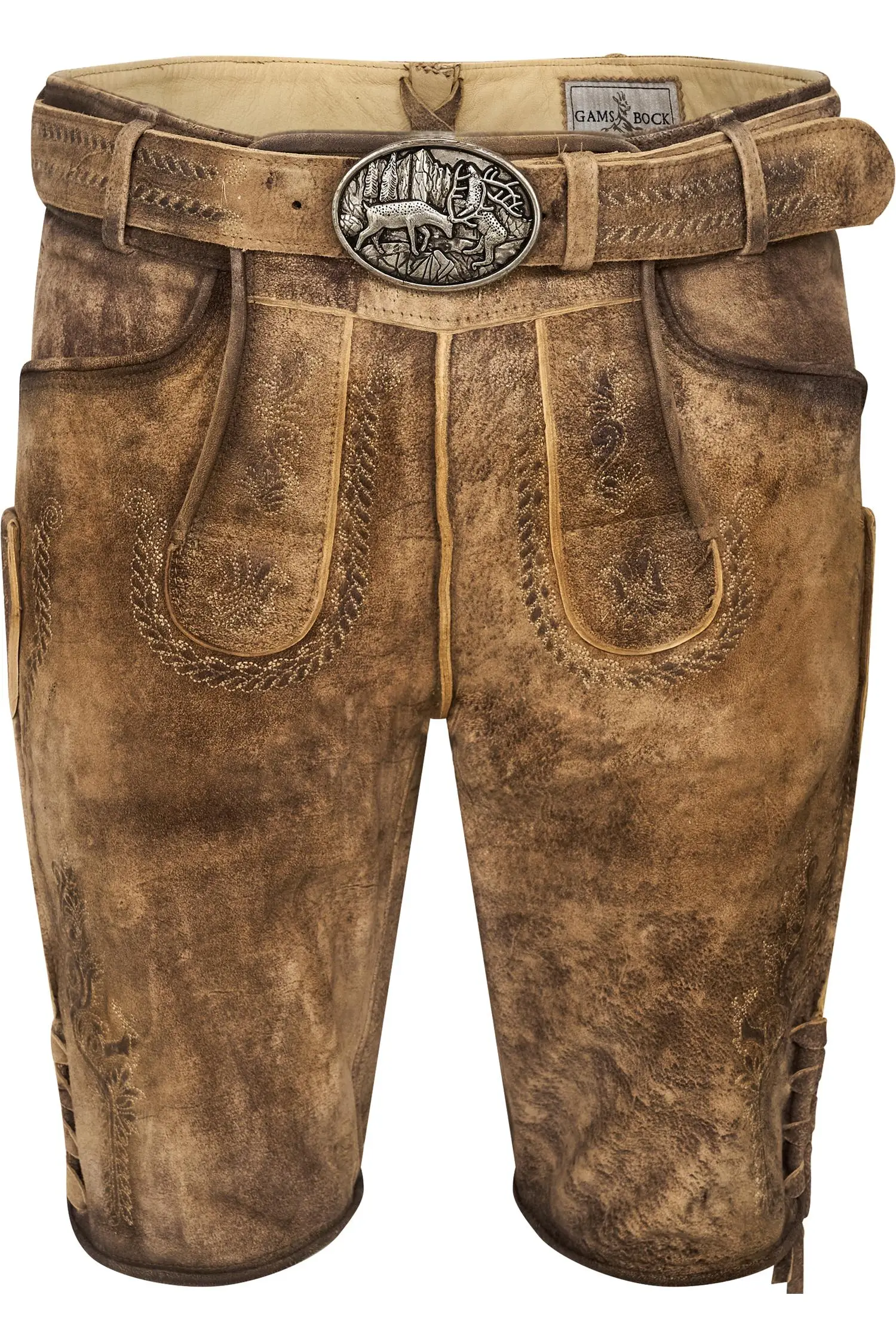 Lederhose Ederer von Gamsbock in Hellbraun