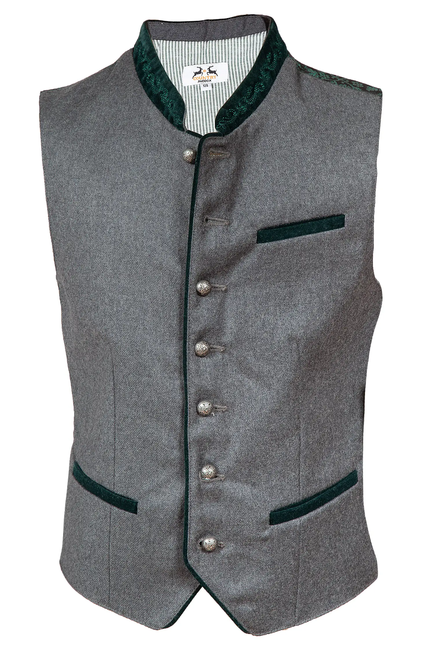 Kinder Trachtenweste in grau und grün