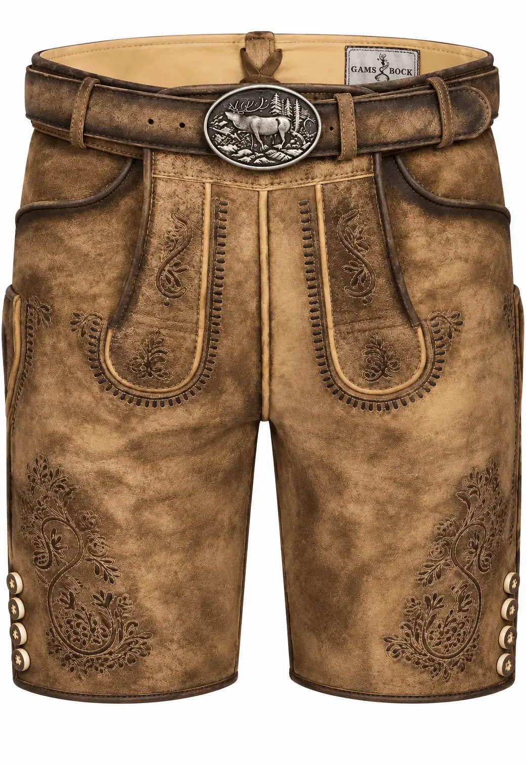 Lederhose Bertl von Gamsbock in Hellbraun